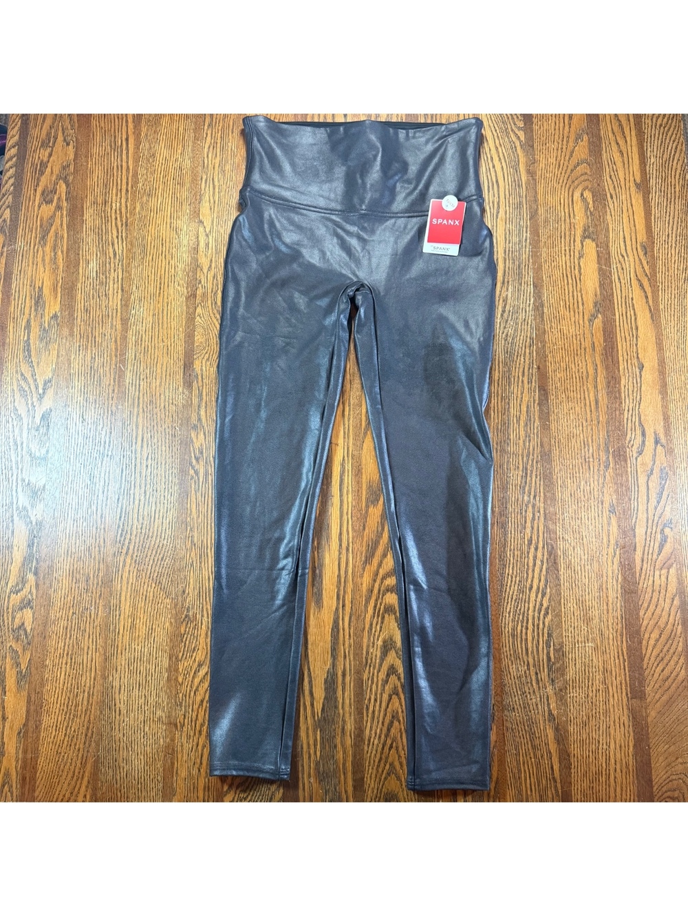 NWT Spanx Faux Leather Leggings Black Petite Large PL New